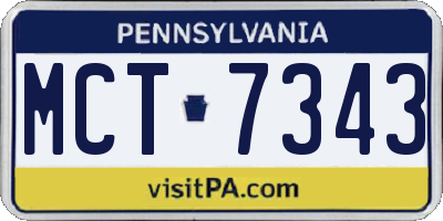 PA license plate MCT7343