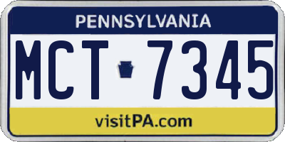 PA license plate MCT7345