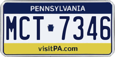 PA license plate MCT7346