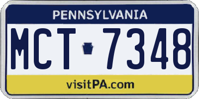 PA license plate MCT7348