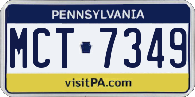 PA license plate MCT7349