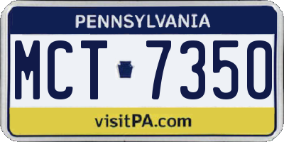 PA license plate MCT7350