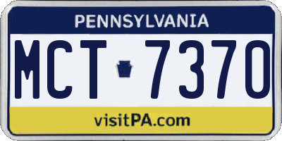 PA license plate MCT7370