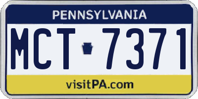 PA license plate MCT7371