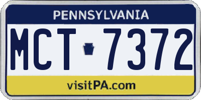 PA license plate MCT7372