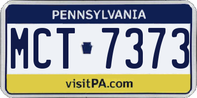 PA license plate MCT7373