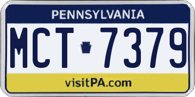 PA license plate MCT7379