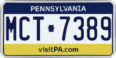PA license plate MCT7389