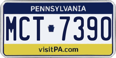 PA license plate MCT7390
