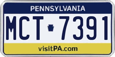 PA license plate MCT7391