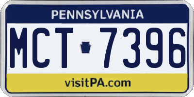PA license plate MCT7396