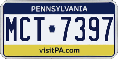 PA license plate MCT7397