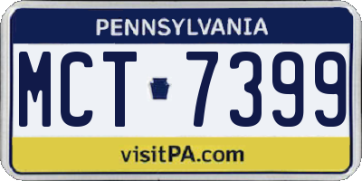 PA license plate MCT7399