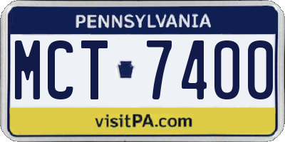 PA license plate MCT7400