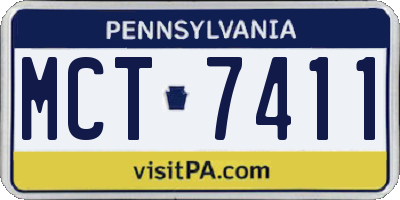 PA license plate MCT7411