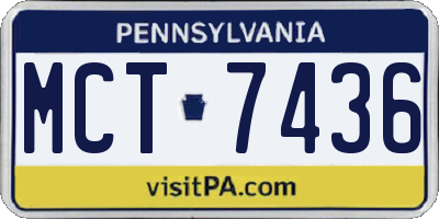 PA license plate MCT7436