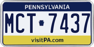 PA license plate MCT7437
