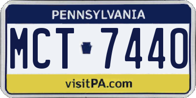 PA license plate MCT7440
