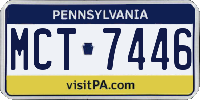 PA license plate MCT7446