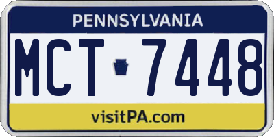 PA license plate MCT7448
