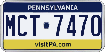PA license plate MCT7470