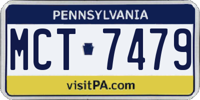 PA license plate MCT7479