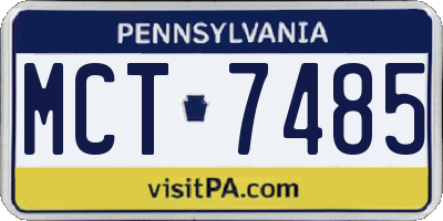PA license plate MCT7485