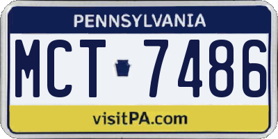 PA license plate MCT7486