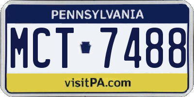 PA license plate MCT7488