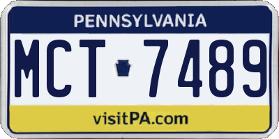 PA license plate MCT7489