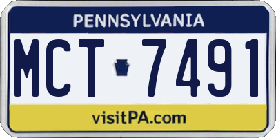 PA license plate MCT7491