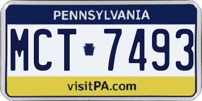 PA license plate MCT7493