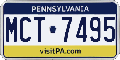 PA license plate MCT7495