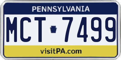 PA license plate MCT7499