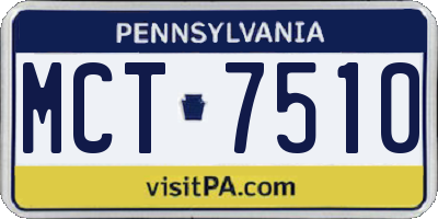 PA license plate MCT7510