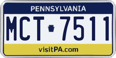PA license plate MCT7511