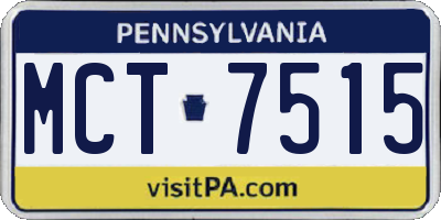 PA license plate MCT7515