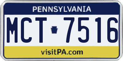 PA license plate MCT7516