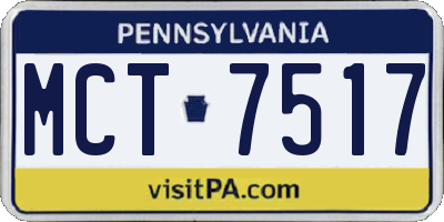 PA license plate MCT7517