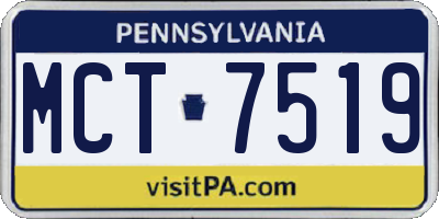 PA license plate MCT7519