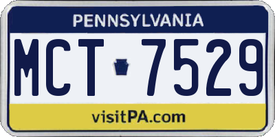 PA license plate MCT7529