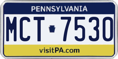 PA license plate MCT7530