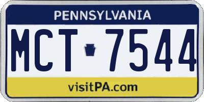 PA license plate MCT7544