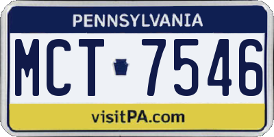 PA license plate MCT7546