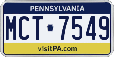 PA license plate MCT7549