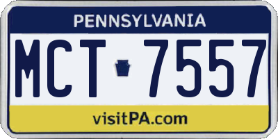 PA license plate MCT7557