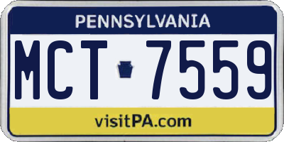 PA license plate MCT7559