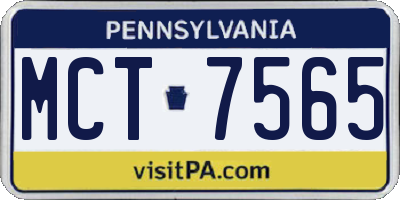 PA license plate MCT7565
