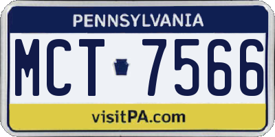 PA license plate MCT7566