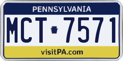 PA license plate MCT7571